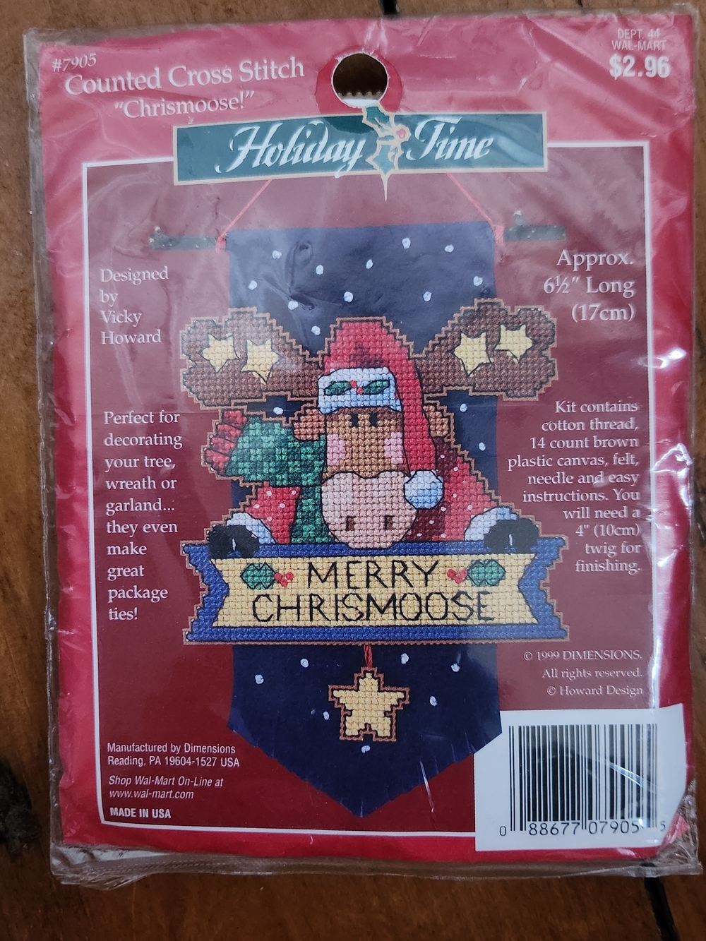 Holiday Time Counted Cross Stitch Kit CHRISMOOSE Christmas Decoration #7905